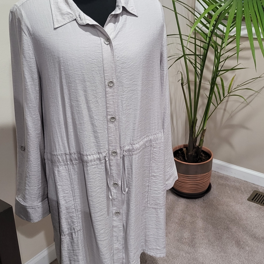 Chico's Soft Gray Long Sleeve Dress. Sz3, Exellent Cond. Tunic